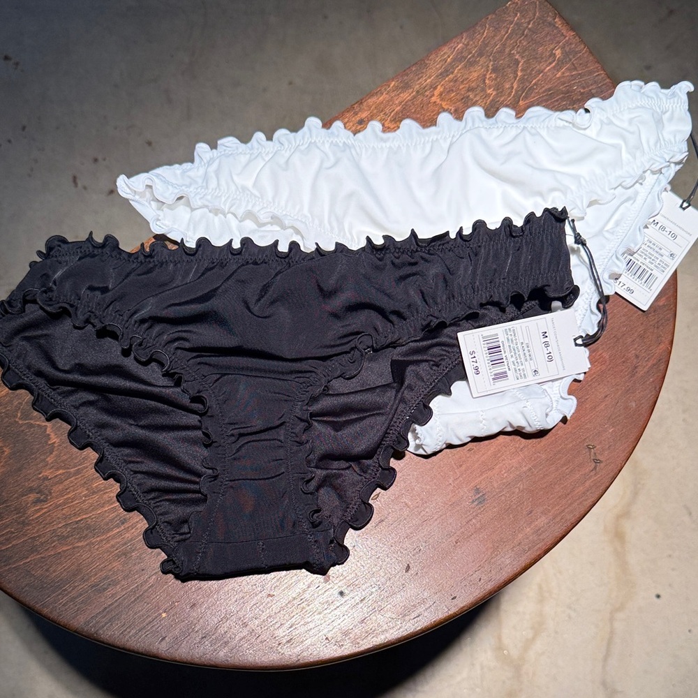 Ruffled Black and White Bottoms